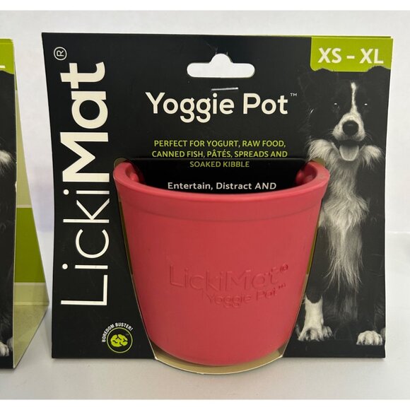 TWO LickiMat Yoggie Pots XS - XL For Dogs Reduce Stress & Boredom Entertain Pets - Picture 4 of 6